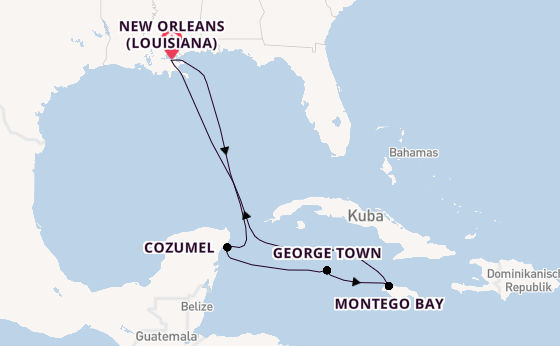 Westliche Karibik ab New Orleans (Louisiana), USA auf der Mariner of the Seas