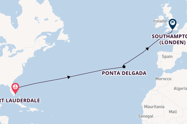 trans-Atlantisch vanaf Fort Lauderdale, Verenigde Staten met de Queen Anne