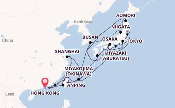 East Asia from Hong Kong, China with the Seabourn Encore