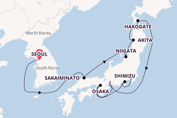 Japan from Seoul, South Korea with the Norwegian Jade