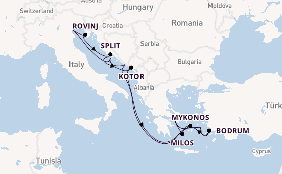 Eastern Mediterranean from Athens (Piraeus), Greece with the EXPLORA II