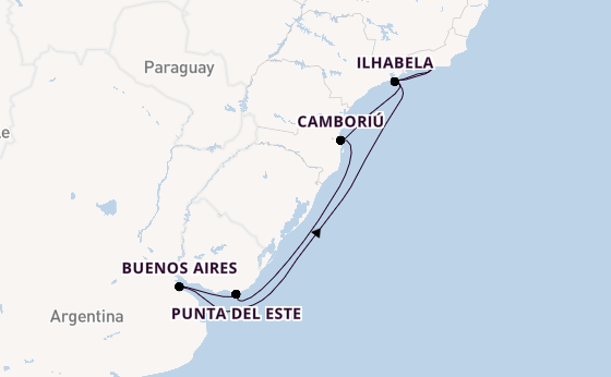 Brazilië vanaf Rio de Janeiro, Brazilië met de MSC Splendida