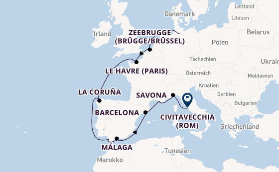 Westliches Mittelmeer ab Hamburg auf der Costa Favolosa