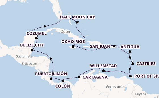 Cruises Cozumel (Mexico) 2026-2027 Boek nu tot wel -34% korting