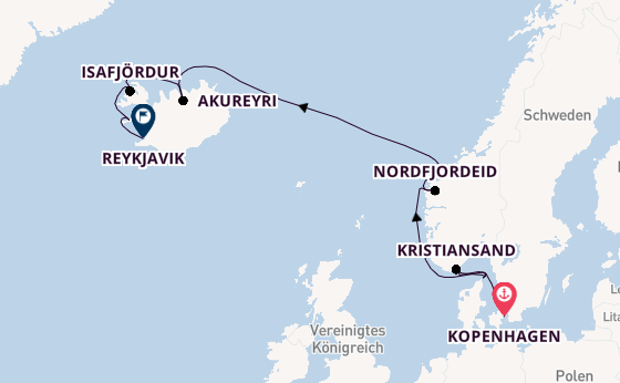 Norwegen ab Kopenhagen, Dänemark auf der Regal Princess