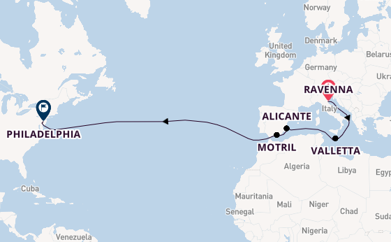 Transatlantic from Ravenna, Italy with the Norwegian Pearl