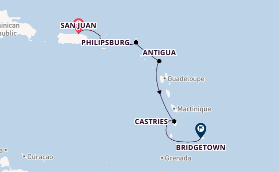 Caribbean vanaf San Juan, Puerto Rico met de Emerald Princess