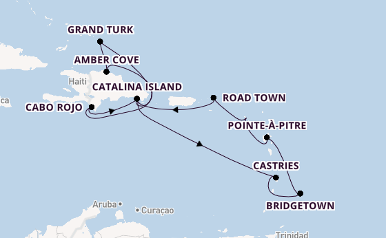 Caribbean vanaf La Romana, Dominicaanse Republiek met de Costa Fascinosa
