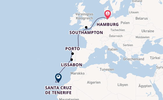 Portugal ab Hamburg auf AIDAprima