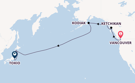 Transpazifik ab Vancouver, Kanada auf der Silver Moon