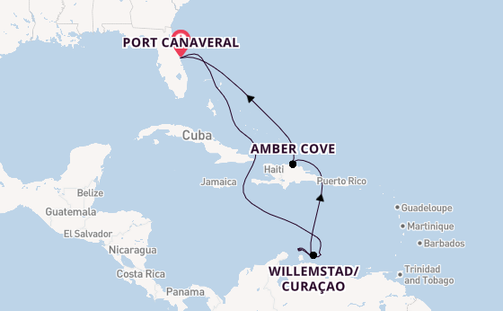 Caribbean from Port Canaveral, Florida, USA with the Carnival Firenze