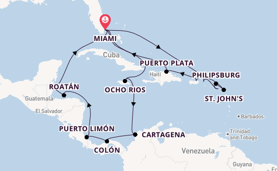 Caribbean vanaf Miami, Verenigde Staten met de MSC Poesia