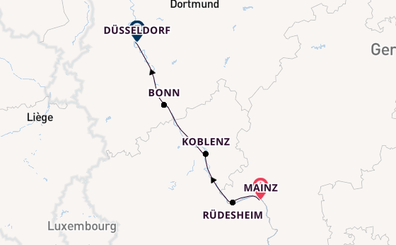 Rijn vanaf Mainz, Duitsland met de VIVA ONE