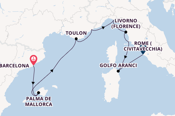 Western Mediterranean from Barcelona, Spain with the Seven Seas Prestige