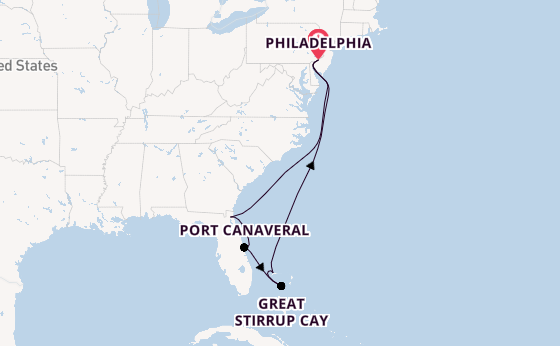 East Coast USA from Philadelphia, Pennsylvania, USA with the Norwegian Pearl