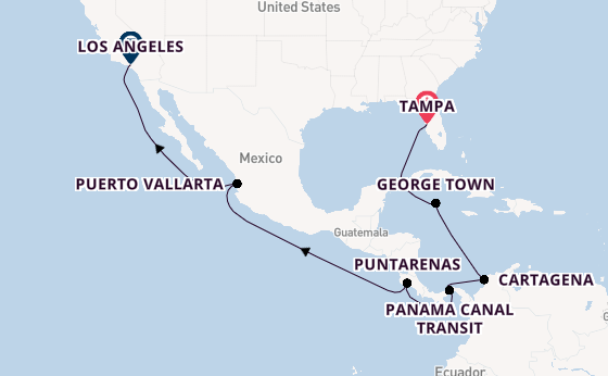 Central America from Tampa, Florida, USA with the Celebrity Summit