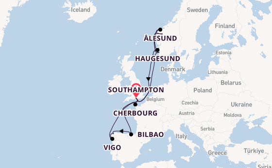 Norway from Southampton, England with the Arvia