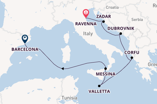 Mediterranean Sea from Ravenna, Italy with the Mariner of the Seas