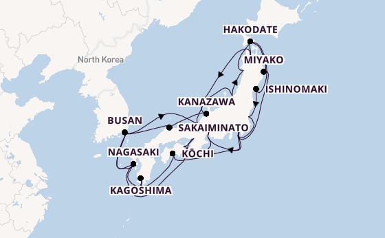 Japan vanaf Tokio, Japan met de Sapphire Princess