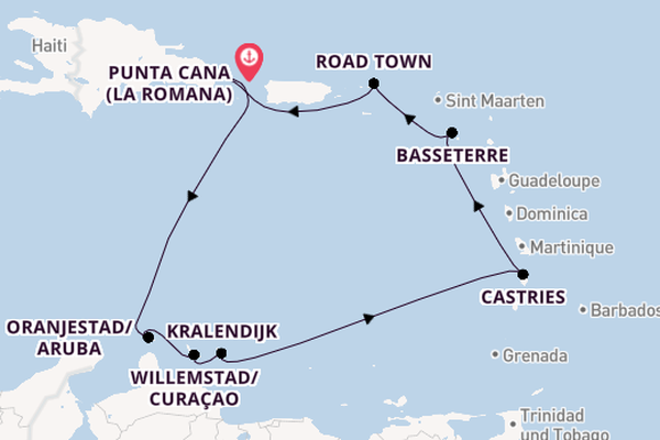Karibik ab Punta Cana (La Romana), Dom. Republik auf der Norwegian Sky