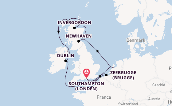 Britse Eilanden vanaf Southampton (Londen), Engeland met de Norwegian Star