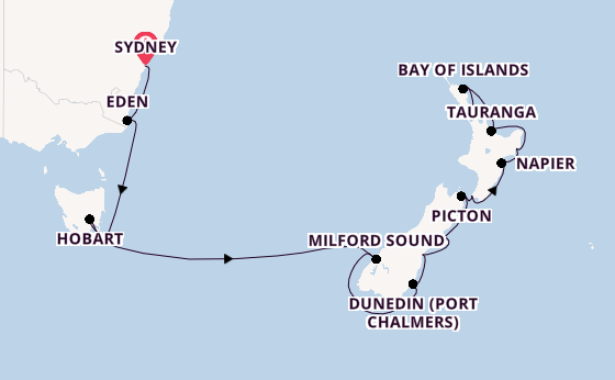 New Zealand from Sydney, Australia with the Azamara Pursuit