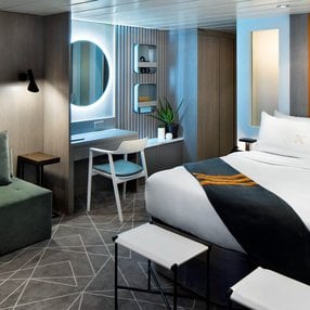 Come aboard the undefined and discover one of 59 cabin categories on a total of 12 decks that can accommodate 2218 passengers. Choose your dream cabin and feel at home on board the undefined!