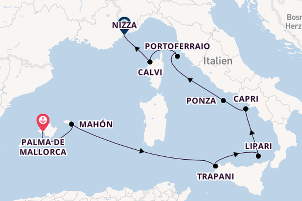 Westliches Mittelmeer ab Palma de Mallorca, Spanien auf der EUROPA