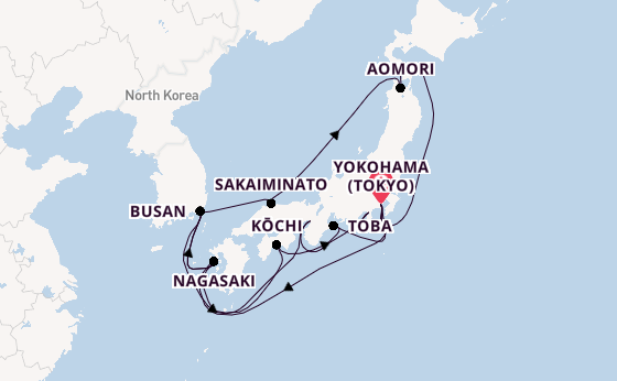 Japan from Yokohama (Tokyo), Japan with the Diamond Princess