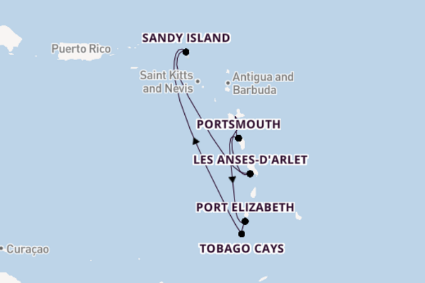 Zuidelijke Caraïben vanaf Pointe-à-Pitre, Guadeloupe met de Le Ponant