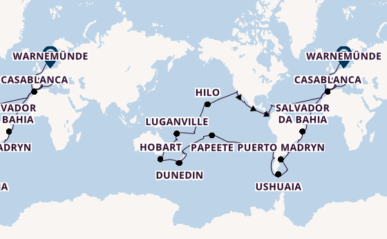 World Cruise from Genoa, Italy with the MSC Magnifica