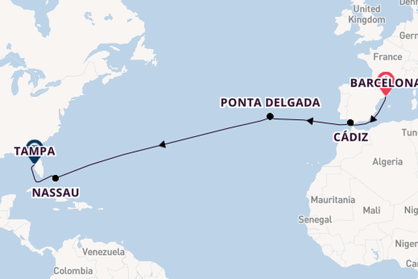 Transatlantic from Barcelona, Spain with the Norwegian Dawn