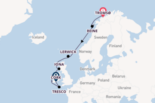 Sailing with the Viking Polaris to Cork from Tromsø