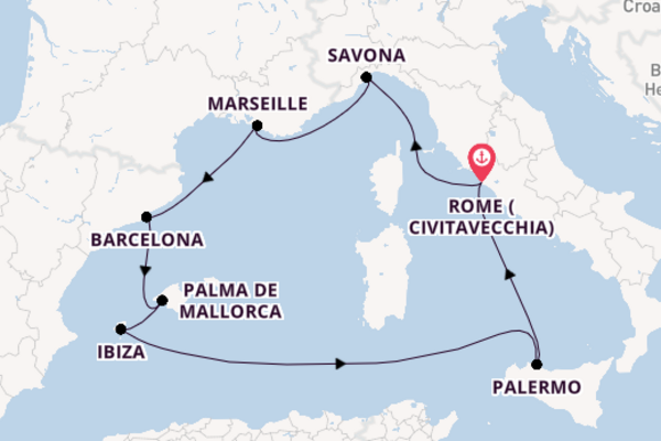 Western Mediterranean From Rome with the Costa Toscana