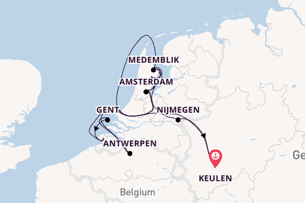 Rijn vanaf Keulen, Duitsland met de Alena