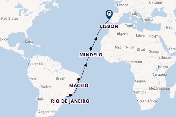 Transatlantic from Santos, Brazil with the MSC Seaview