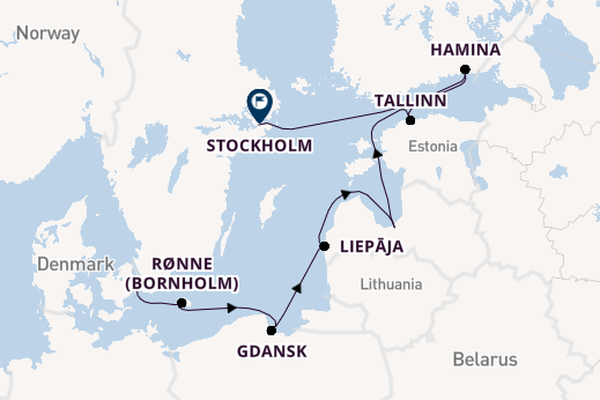 Baltic Sea from Copenhagen, Denmark with the Seven Seas Mariner