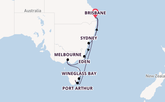 Australië vanaf Brisbane, Australië met de Grand Princess