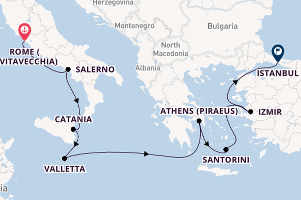 Mediterranean Sea from Rome (Civitavecchia), Italy with the Norwegian Viva