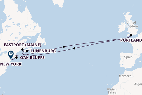 trans-Atlantisch vanaf Halifax, Canada met de L'Austral