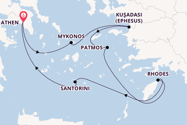 Eastern Mediterranean from Athen, Greece with the Celestyal Discovery