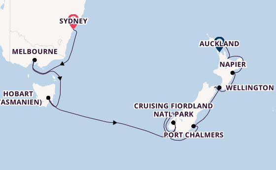 Australien und Neuseeland ab Sydney auf der Noordam