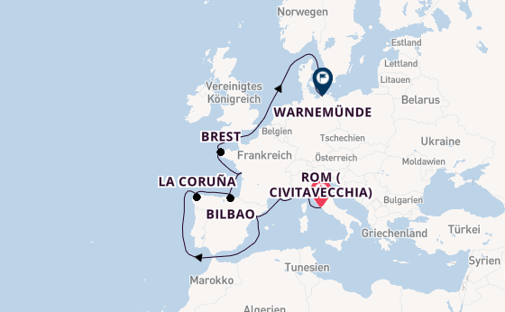 Westliches Mittelmeer ab Civitavecchia (Rom), Italien auf der MSC Magnifica
