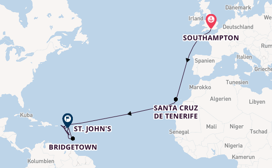 Karibik ab Southampton, Großbritannien auf der Iona
