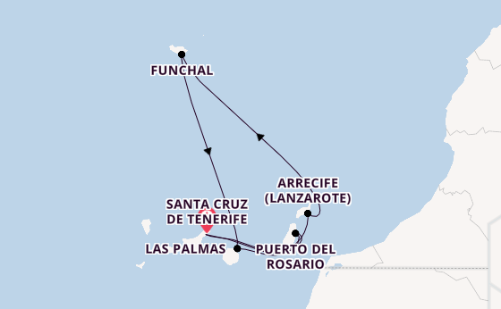 Kanarische Inseln ab Santa Cruz de Tenerife, Spanien auf der Costa Smeralda