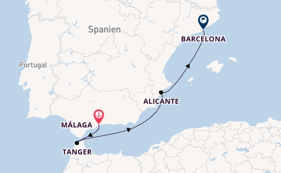 Westliches Mittelmeer ab Málaga, Spanien auf der EXPLORA II