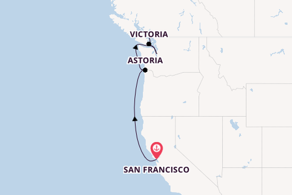 Amerikaanse Westkust vanaf San Francisco, Verenigde Staten met de Seven Seas Splendor