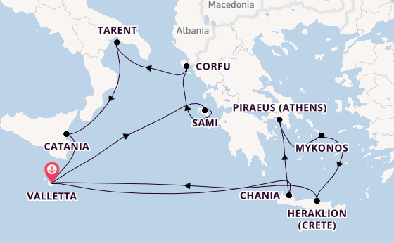 Mediterranean from Valletta, Malta with the Azura