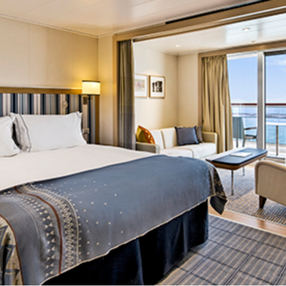 Come aboard the undefined and discover one of 27 cabin categories on a total of 10 decks that can accommodate 930 passengers. Choose your dream cabin and feel at home on board the undefined!