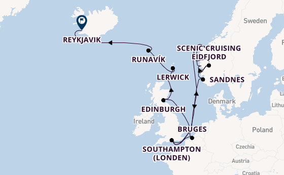 Noorwegen vanaf Southampton (Londen), Engeland met de EXPLORA IV